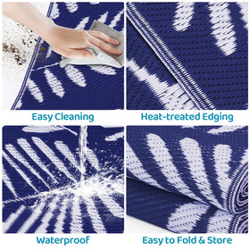 StepRite backyard rug with non-slip bottom, keeps outdoor spaces stable on decks.