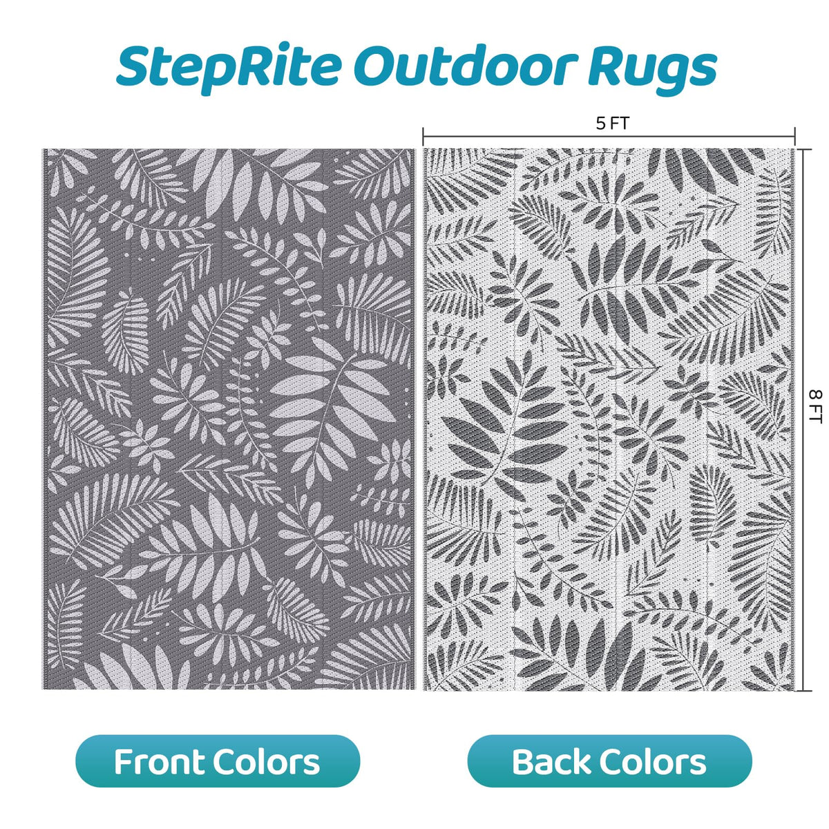 StepRite patio rug folded for easy portability, ideal for picnics and trips.