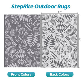 StepRite patio rug folded for easy portability, ideal for picnics and trips.