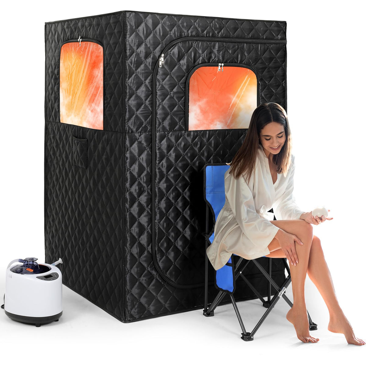 Steupoek portable-sauna-tent offers quick warmth for at-home spa sessions.