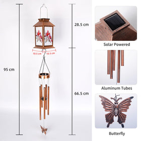 STF Cardinal Wind Chime close-up reveals geometric cutouts and light patterns.