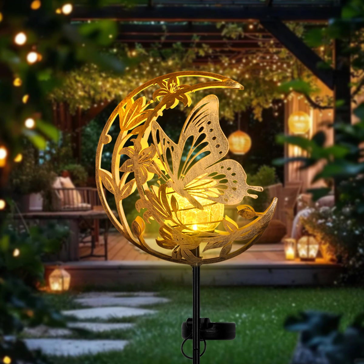 STF ShangTianFeng detailed butterfly charm enhances garden ambiance