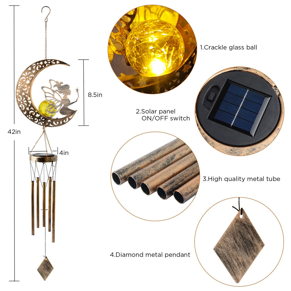Garden decor idea with STF ShangTianFeng wind chime on patio