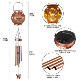 STF ShangTianFeng horse-themed wind chime on a patio