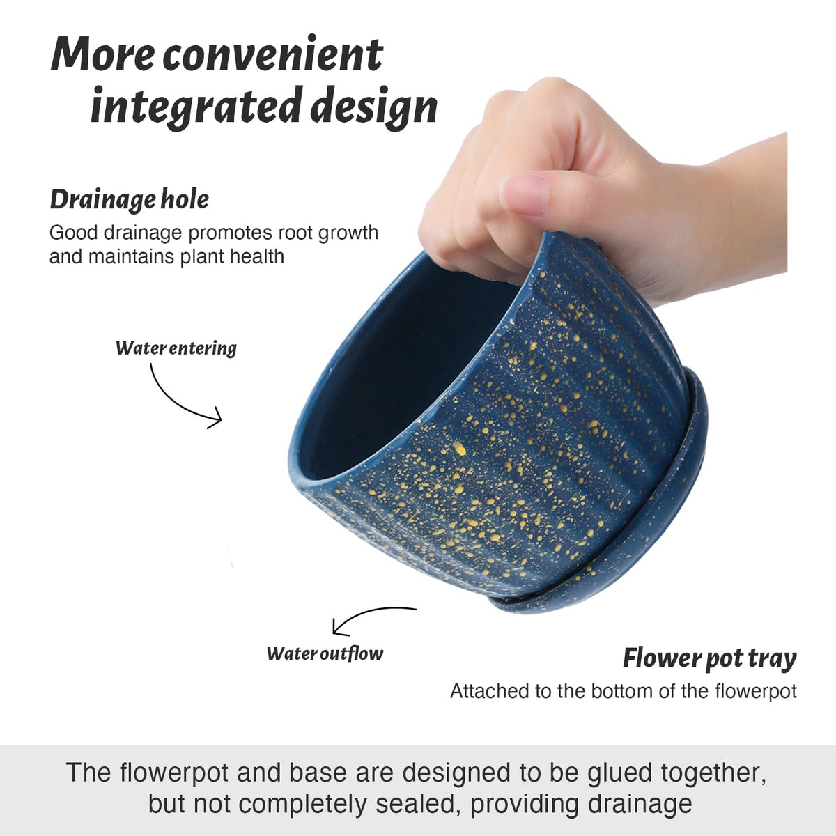 STHIE ceramic pot 4.3-inch blue for a compact indoor planter.