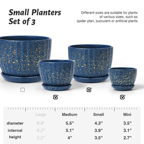 STHIE ceramic pot 5.5-inch blue ideal for mid-sized plants.