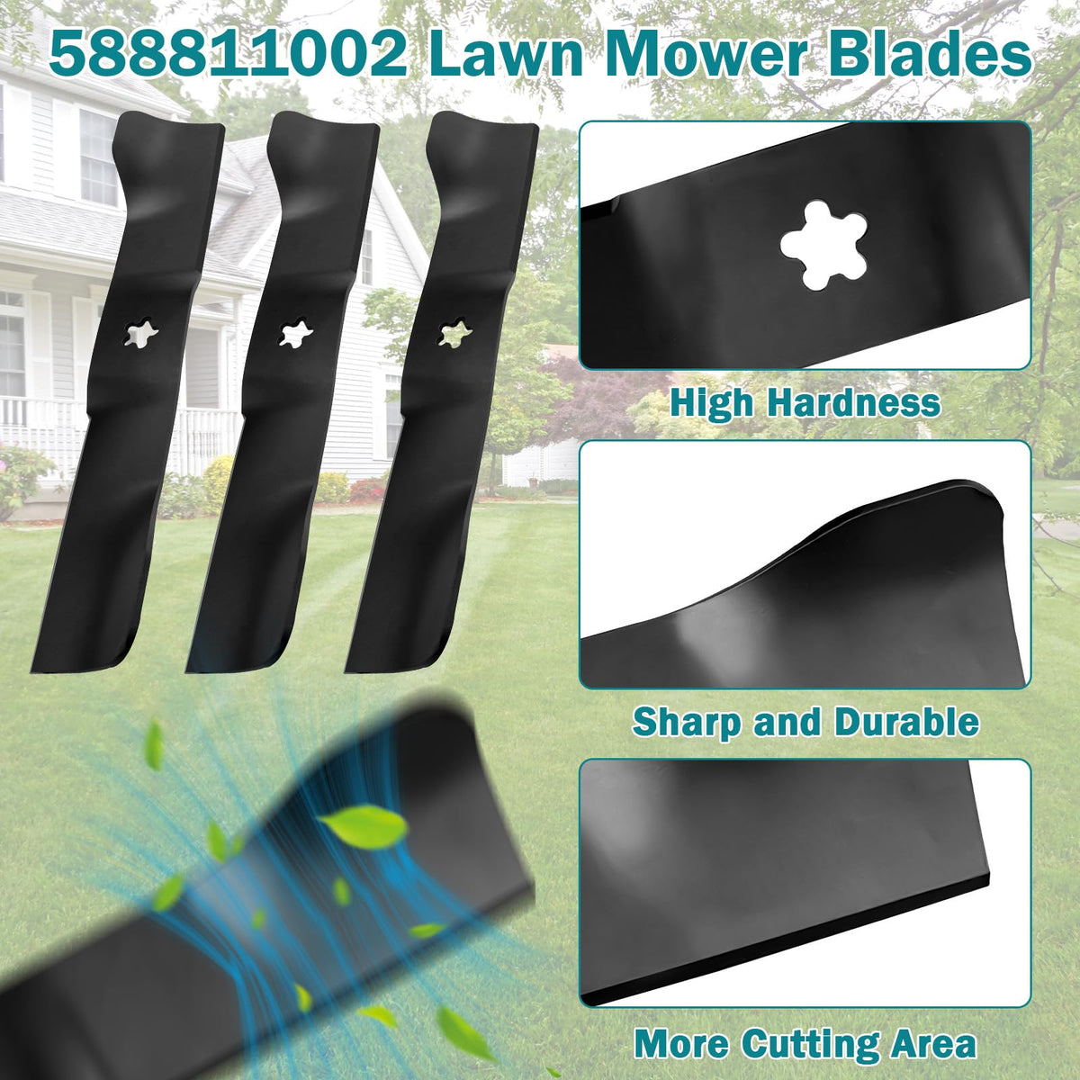 Sthovd high-lift bagging blade with groove design for efficient clippings discharge.