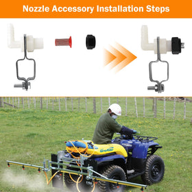 Sthovd 1-square boom clamps secure the spray assembly