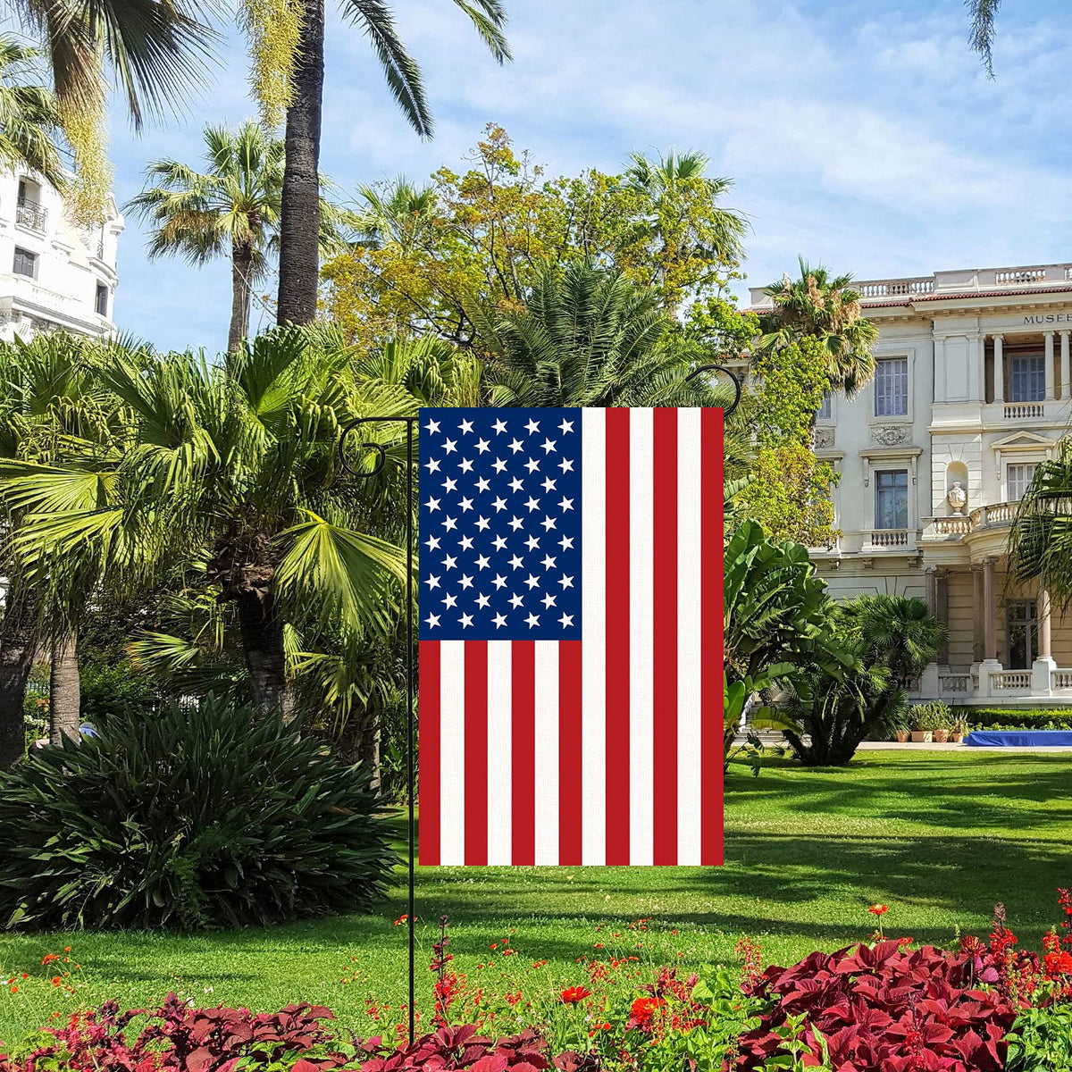 Sticro outdoor yard banner fits standard flagpoles for easy setup.