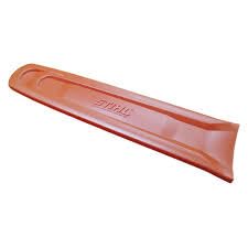 Stihl 36-inch bar scabbard cover protecting the chainsaw bar during transport.