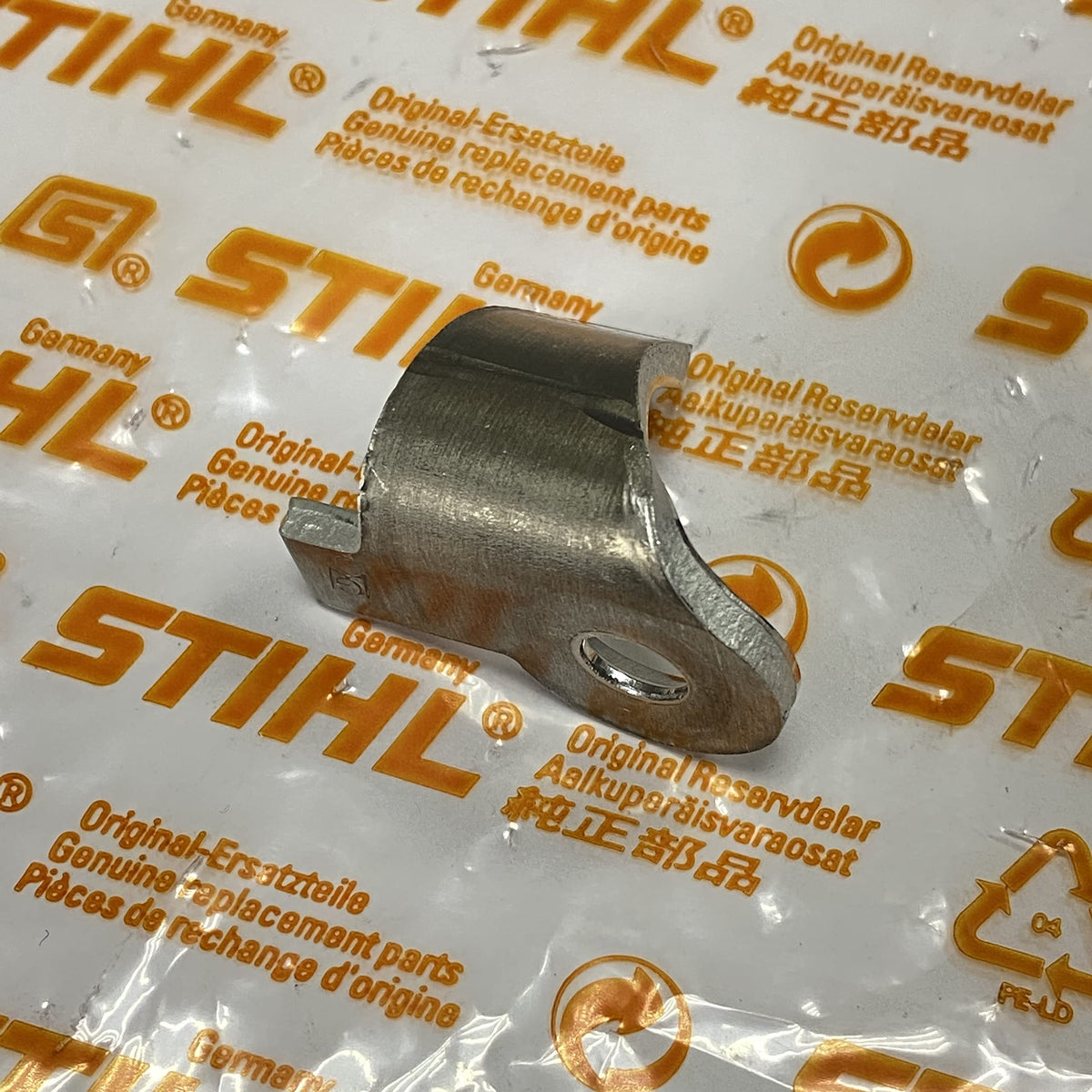 Stihl chain catcher installed on a saw showing reliable alignment