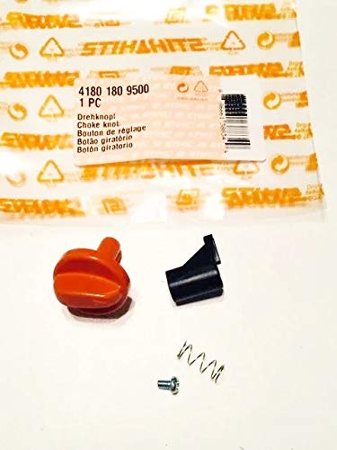 Stihl choke knob compatibility diagram showing model fit and replacement benefits