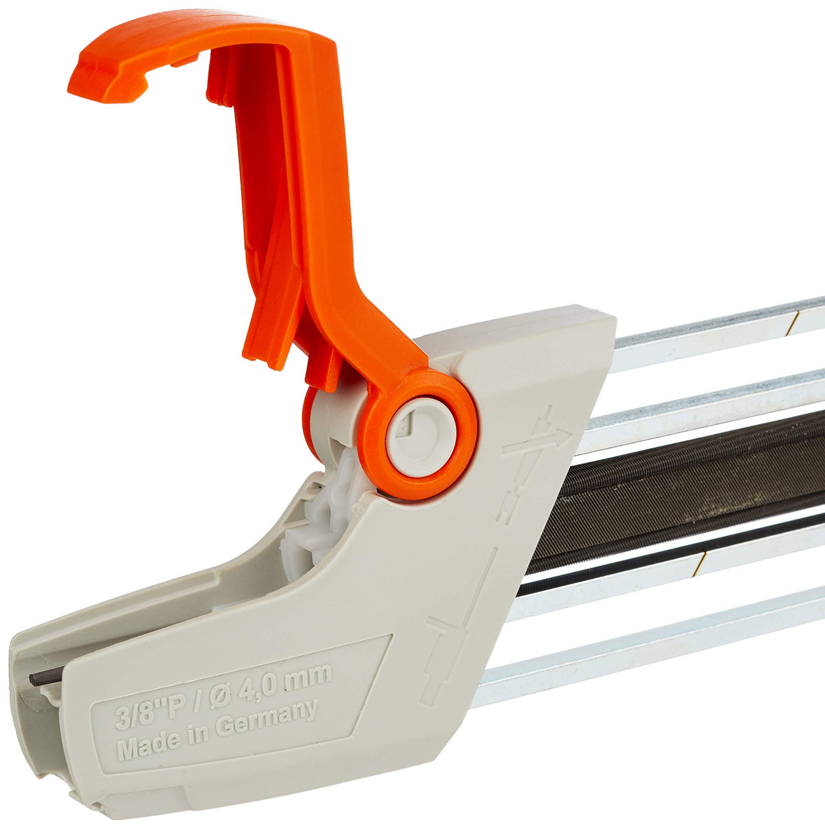 Stihl file holder with built-in chain saw file for quick maintenance