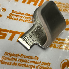 Stihl OEM chain catcher aids quick, confident bar-nose alignment