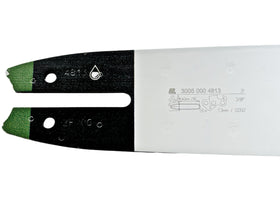 STIHL Rollomatic E Bar with spot welded laminated construction for durability.