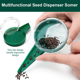 STILTOOL garden seed spreader for small seeds in pots and raised beds.