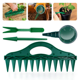 STILTOOL seed-spreader-4pcs-set enabling precise seed spacing for uniform germination.