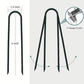 STIMULATE SZXXZZMY 11-gauge galvanized steel stakes with green coating resist rust.