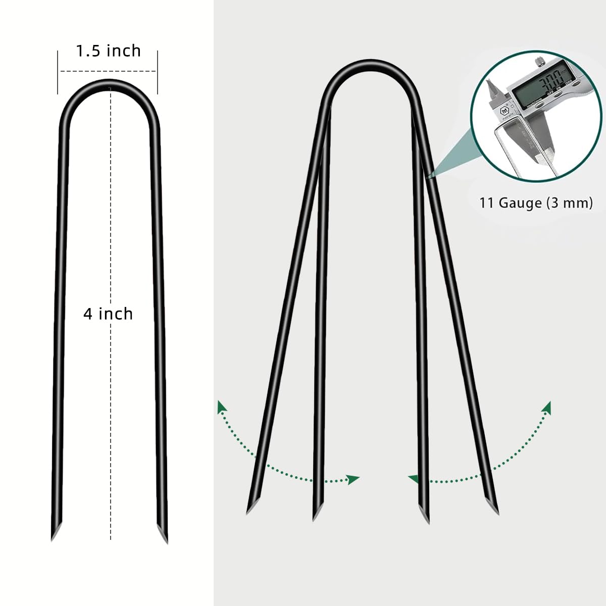 STIMULATE SZXXZZMY 11-gauge pins resist bending for tough yard projects