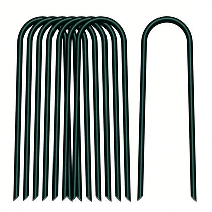 STIMULATE SZXXZZMY four-inch U-shaped garden stakes in a 25-pack for durable yard support.