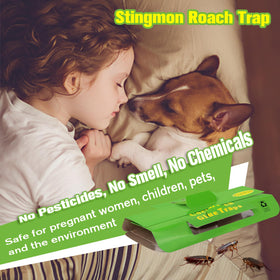 Stingmon roach trap drawer-placement blends with furniture while catching pests.