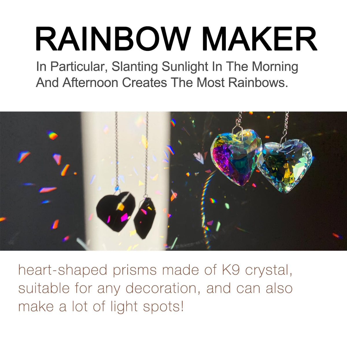Rectangle prism suncatcher by Stino reflecting light for decorative color