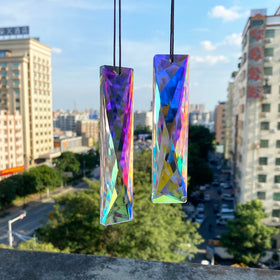 Stino suncatcher brightens windows or patios by refracting light into rainbow prisms