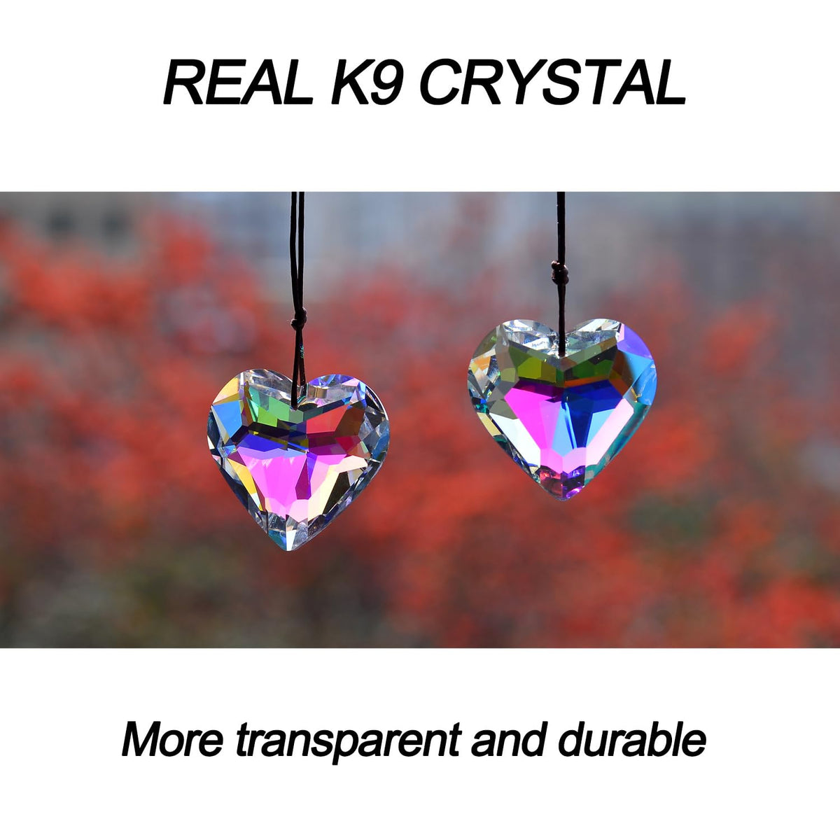 Stino hanging crystal prism decor displayed in sunny window
