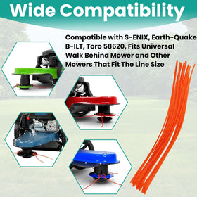 Stitokg anti-tangle feature reduces wear on mowers during use