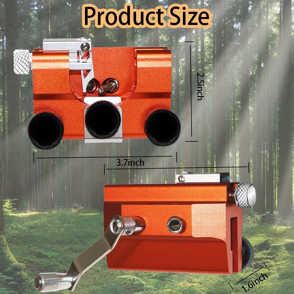 STKR sharpener in use on guide plate for precise sharpening.