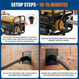 Stolora insulated through-wall mounting plate enables safe exhaust routing.