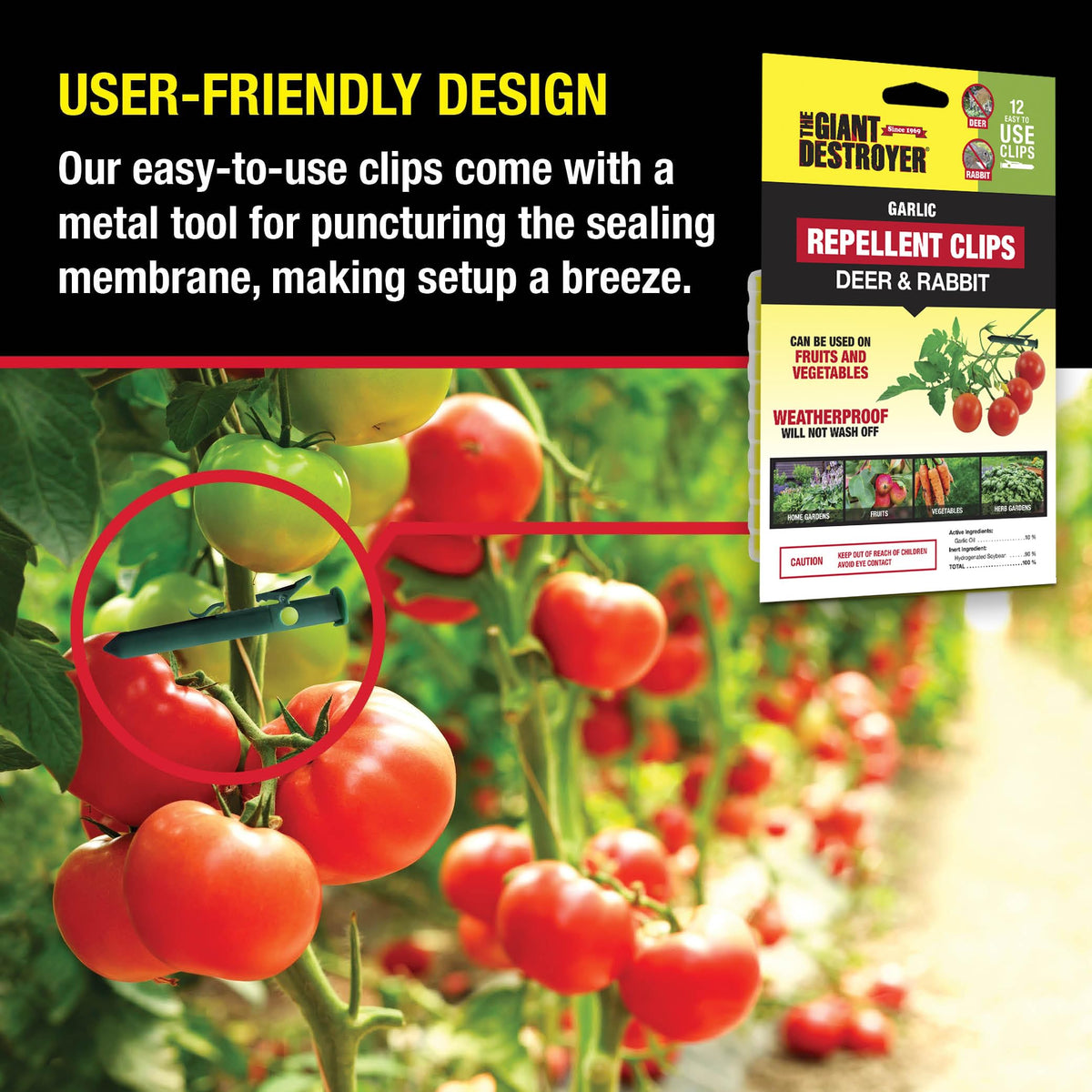 Storage and disposal guidance for The Giant Destroyer garlic clips after use.
