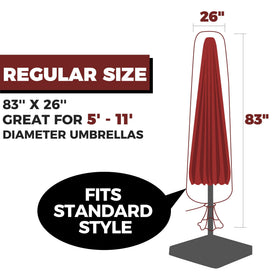 Storage Standard transparent umbrella cover lets you identify contents.