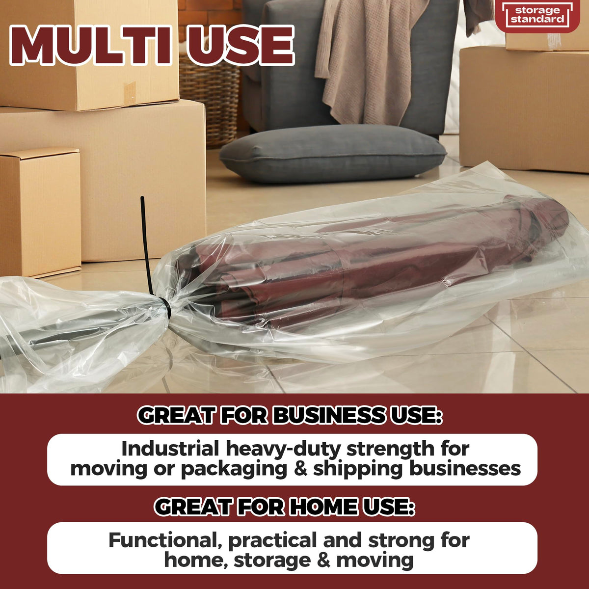 Storage Standard covers ease moving and organizing during a move.