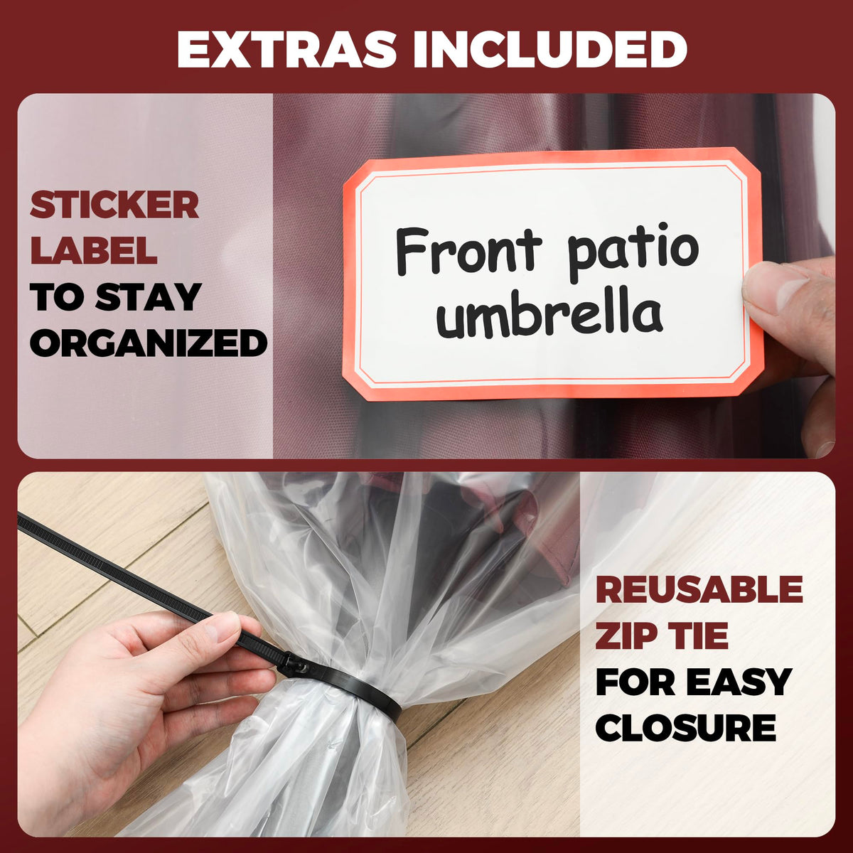 Storage Standard accommodates cantilever umbrellas with straight poles.