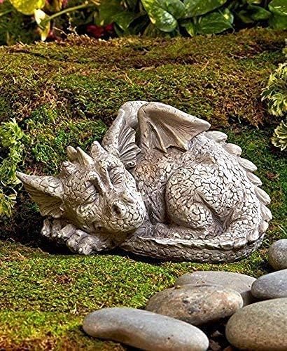 Storchenbeck sleeping dragon garden statue outdoors for charming curb appeal
