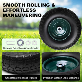Storystore corrosion-resistant green hub supports durable use on rough surfaces.