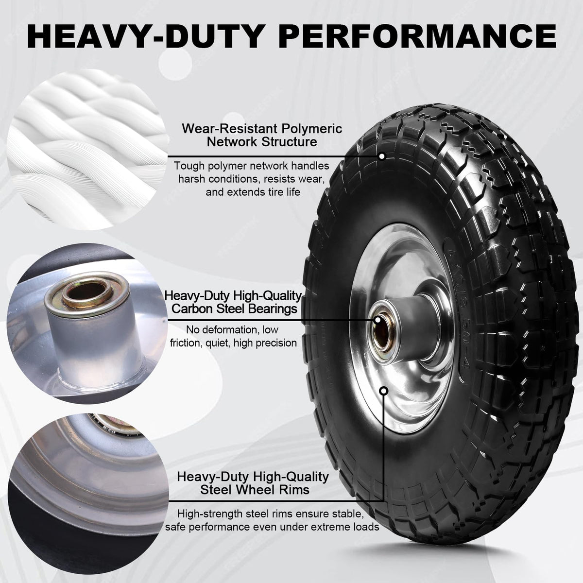 Storystore replacement wheels fit hand trucks and generators for quick repairs.