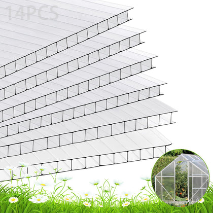 Storystore polycarbonate greenhouse panel with clear roof for high light transmission.