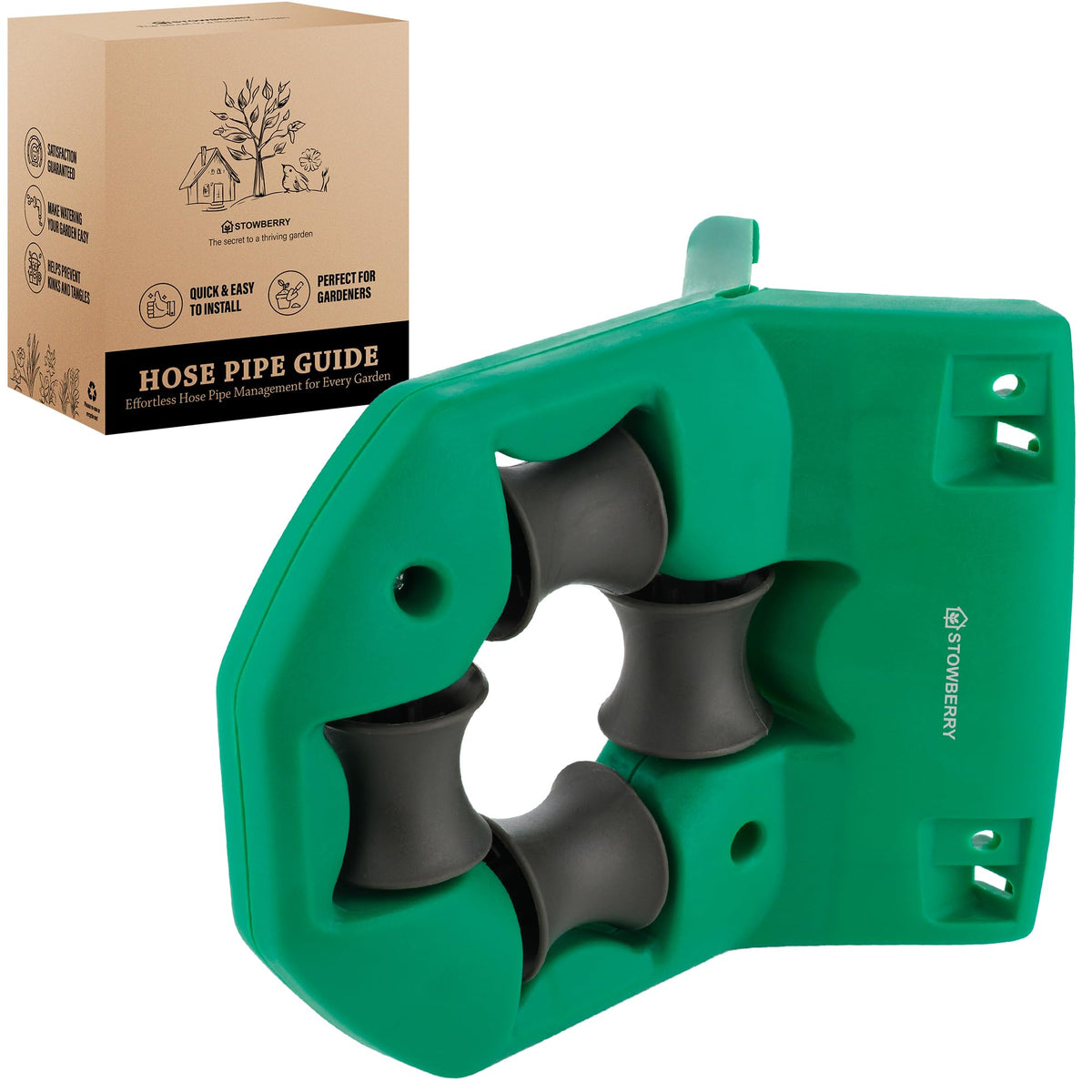 STOWBERRY Garden Hose Guide Around Obstacles helps keep hoses tidy on patios.