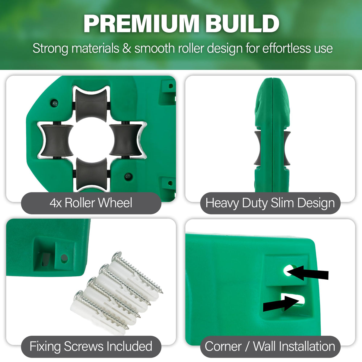 STOWBERRY Garden Hose Guide Fence Border keeps hoses from snagging near fences.