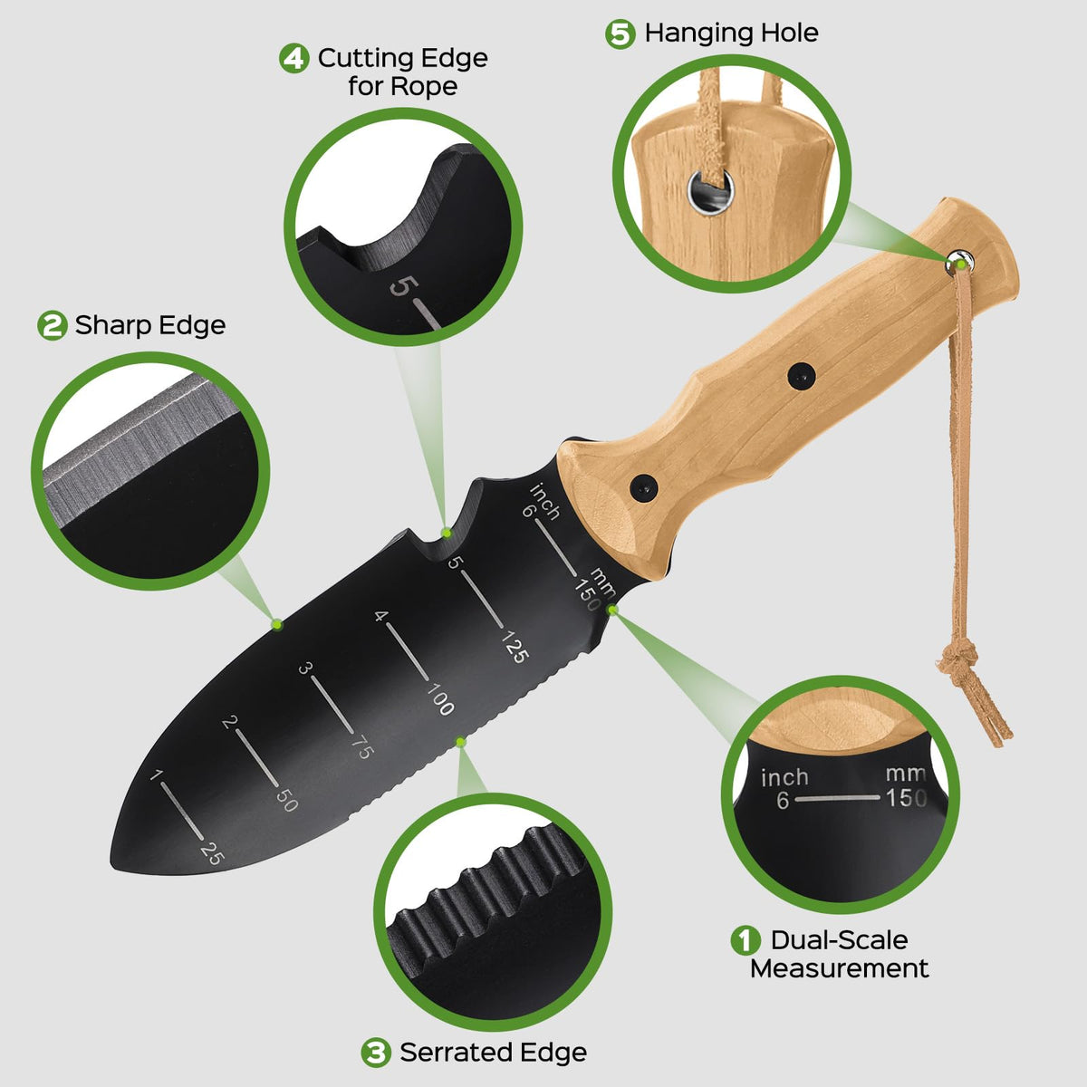 STRFOG dual-scale measurement aids precise planting depth.