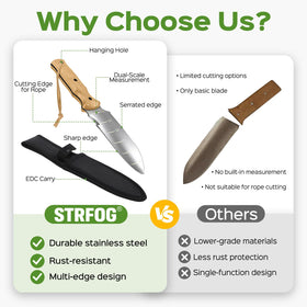 STRFOG 7-inch blade delivers durability for frequent backyard gardening tasks.