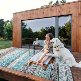 Strickland Home outdoor rug for decks and picnics with style.
