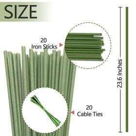 Stroller bendable plant stakes in a garden supporting flexible growth