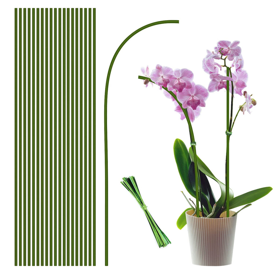 Stroller 16in plant stake with green coating supports upright growth