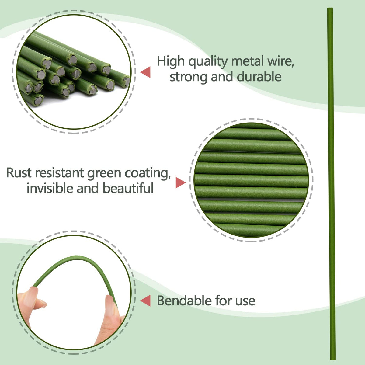 Stroller 18in plant stake blends with foliage for discreet support