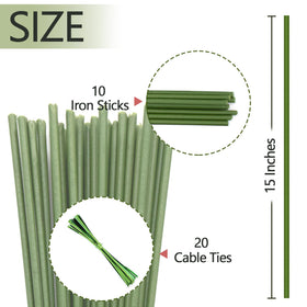 Stroller 16-inch green bendable stake stabilizes growth for florals.