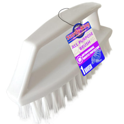 Sturdy King scrub brush with unbreakable 6in handle for heavy-duty cleaning