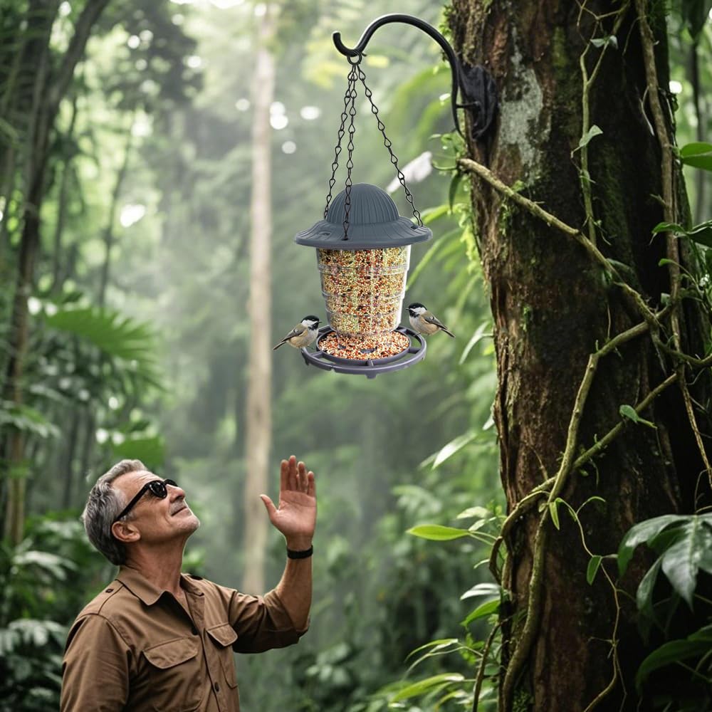 STWPYL Small Bird Feeder adds a welcoming accent to porches, decks, and yards.